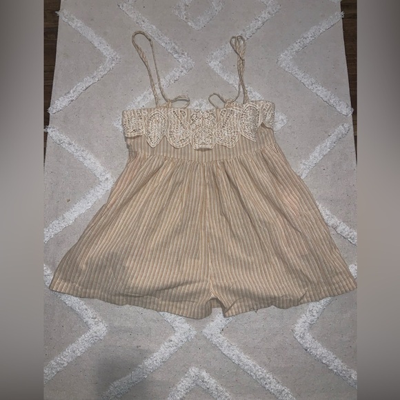 Nwt free people Fiorella Romper spring boho classic M $138 casual striped - Picture 5 of 6